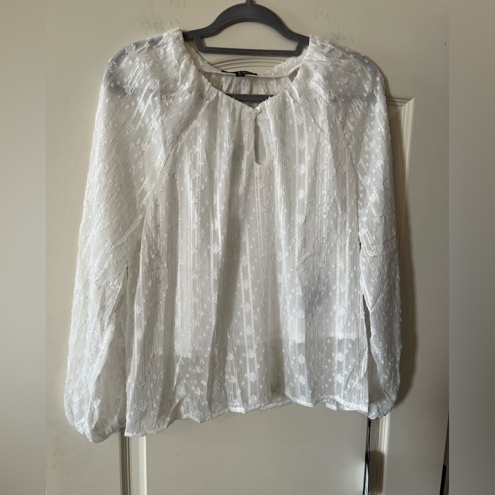New! Nicole Miller Elegant White Women's Blouse & Camisole Size Medium